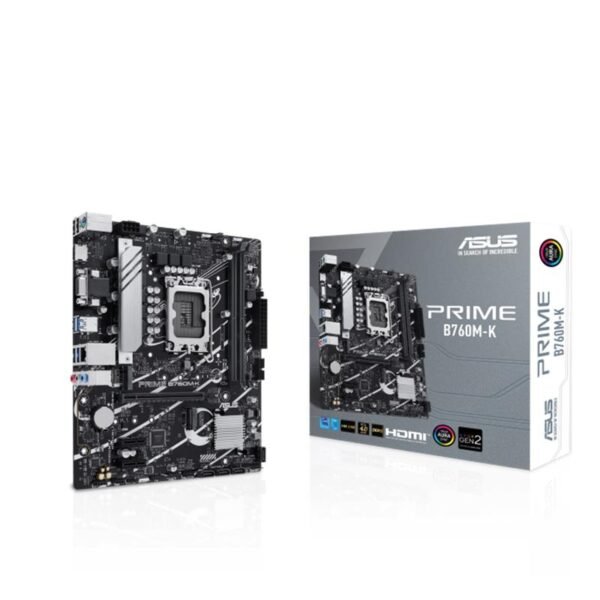 Asus Prıme B760M-K Ddr5 8000Mhz 1Xvga 1Xhdmı 2Xm.2 Usb 3.2 Matx 1700P (12. / 13. Ve 14. Nesil İşlemci Uyumlu)