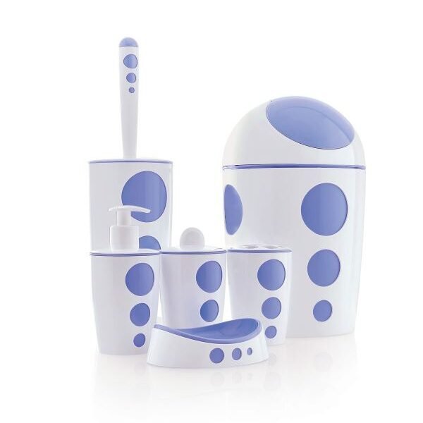 Flora Punto Çöp Kovalı Banyo Seti 6 Parça