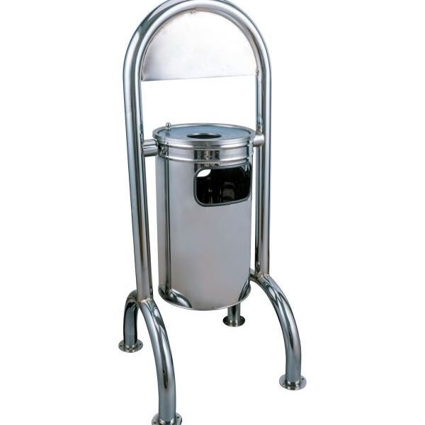 Flora Bahçe Tipi Ayaklı Çöp Kovası Krom