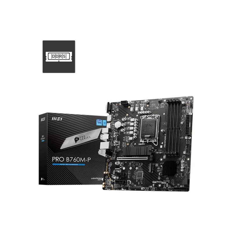 AE110MSI0202-0 MSİ Pro B760M-P Ddr5 6800Mhz 1Xvga 1Xhdmı 1Xdp 2Xm.2 Usb 3.2 Matx 1700P (12. / 13. Ve 14. Nesil İşlemci Uyumlu) - Görsel 1